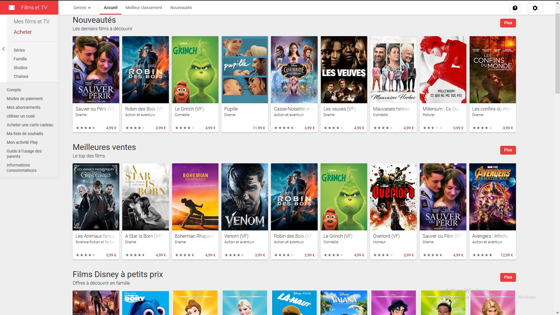 Visiter le site Google Play Films (septembre 2024) Top Site Streaming